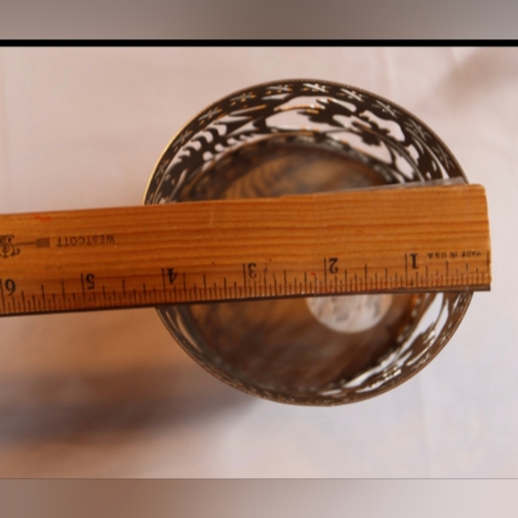 Bath Body Works Hibiscus Silver Three Wick Candle Holder - Picture 7 of 7